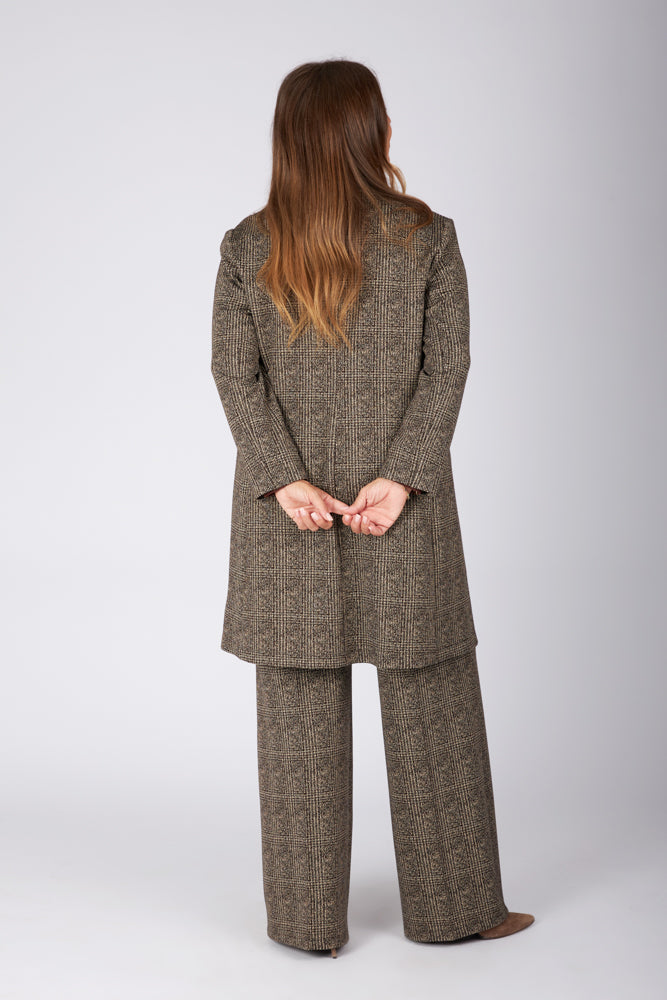 Giacca Procida stampa tweed marrone-beige