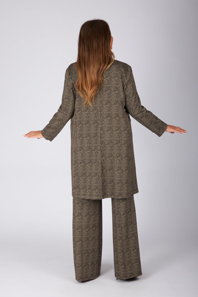 Giacca Procida stampa tweed marrone-beige