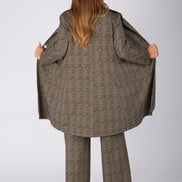 Giacca Procida stampa tweed marrone-beige