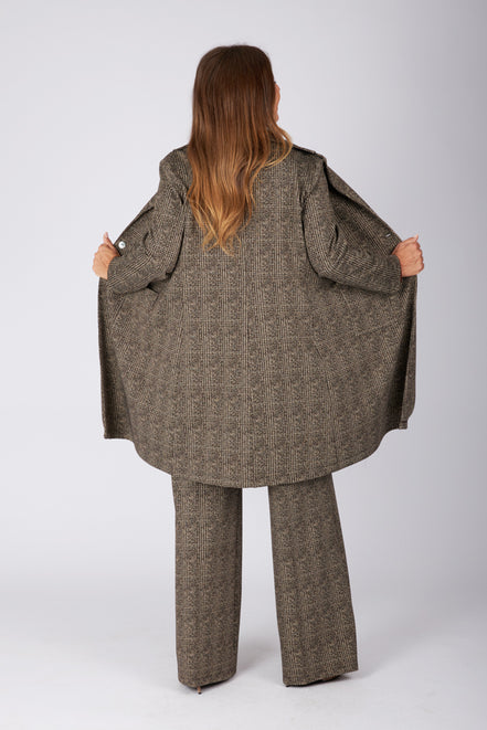 Giacca Procida stampa tweed marrone-beige