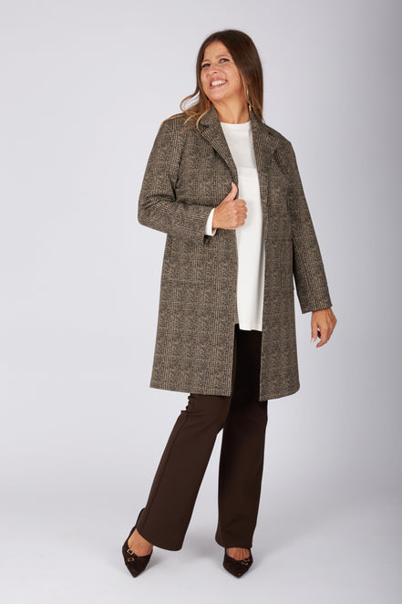 Giacca Procida stampa tweed marrone-beige