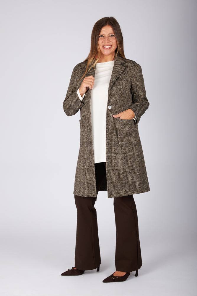 Giacca Procida stampa tweed marrone-beige