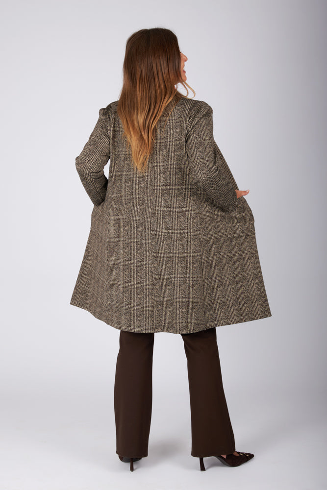 Giacca Procida stampa tweed marrone-beige