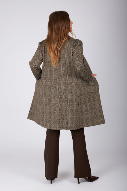 Giacca Procida stampa tweed marrone-beige