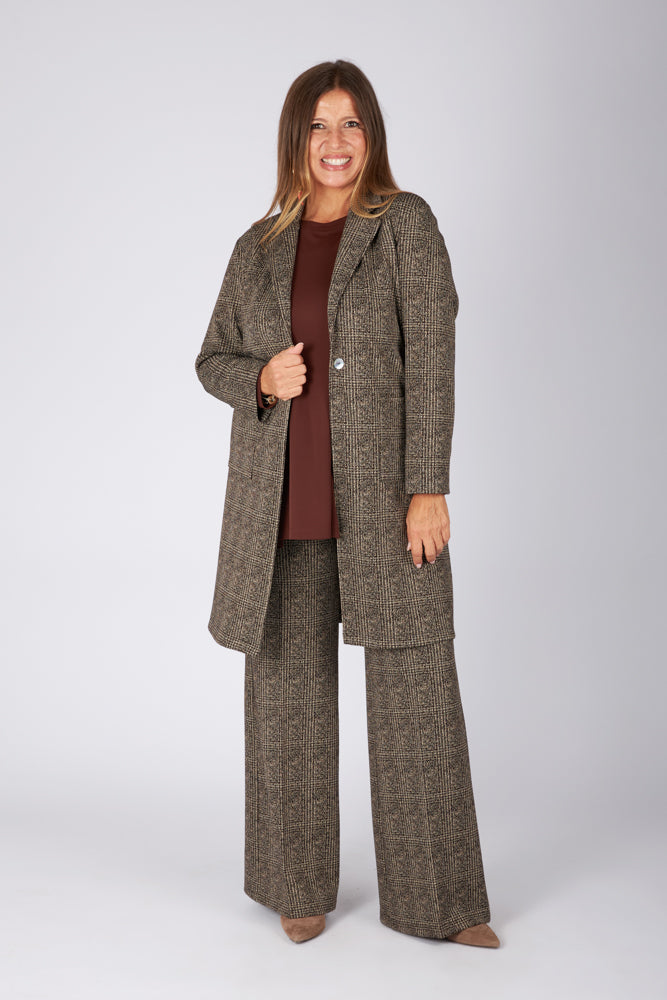 Giacca Procida stampa tweed marrone-beige