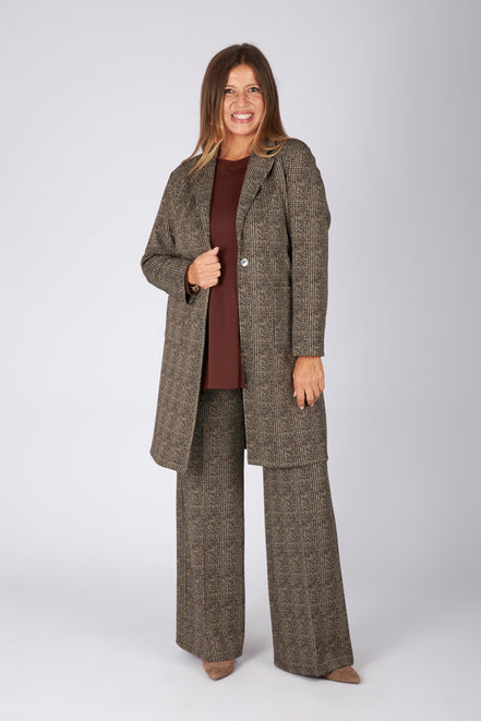 Giacca Procida stampa tweed marrone-beige