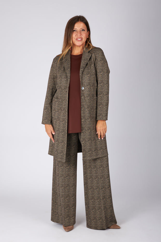 Giacca Procida stampa tweed marrone-beige