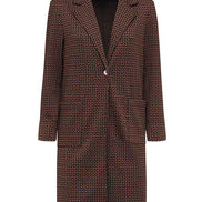 Giacca lunga donna Procida stampa optical mocha nero