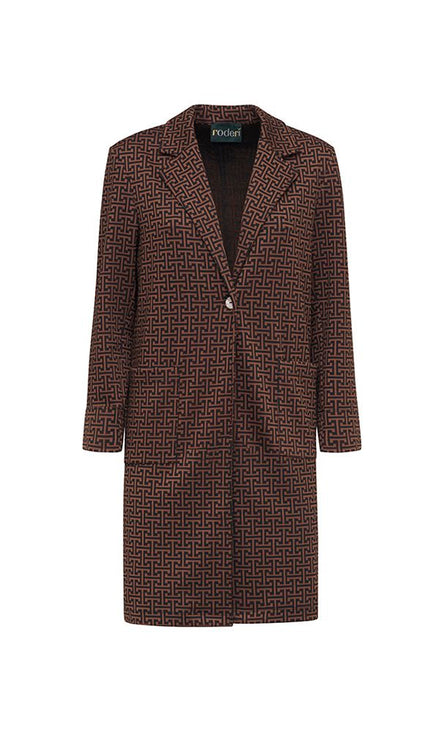 Giacca Procida stampa optical mocha nero