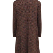 Giacca lunga donna Procida stampa optical mocha nero