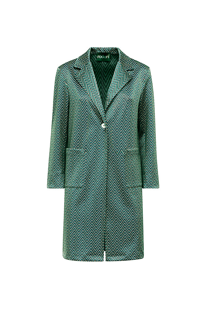 Procida Jacket in Green Herringbone