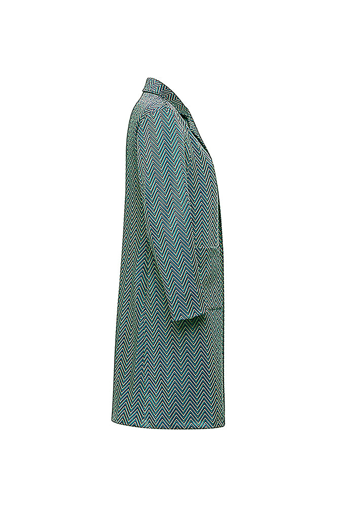 Procida Jacket in Green Herringbone