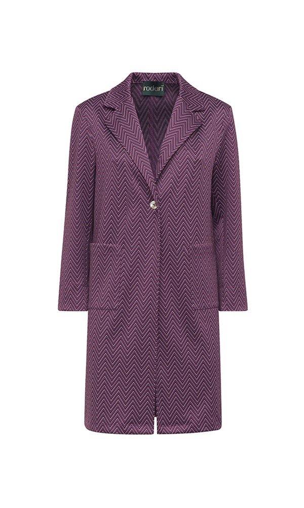 Procida Jacket in Purple Herringbone