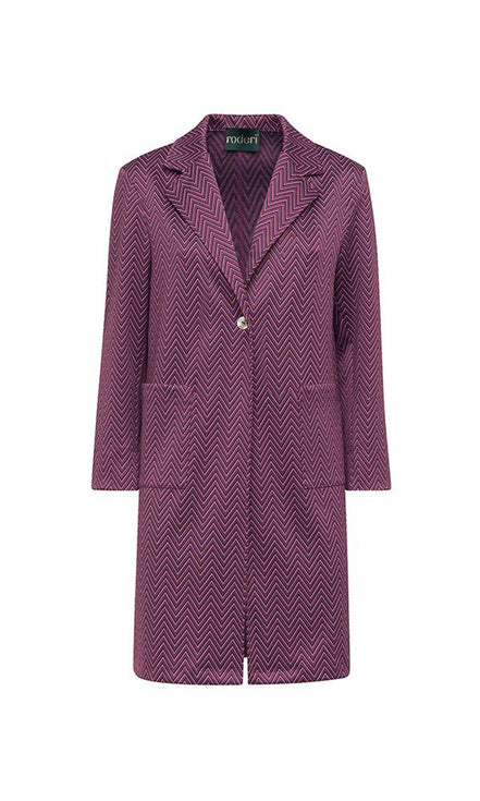 Procida Jacket in Purple Herringbone