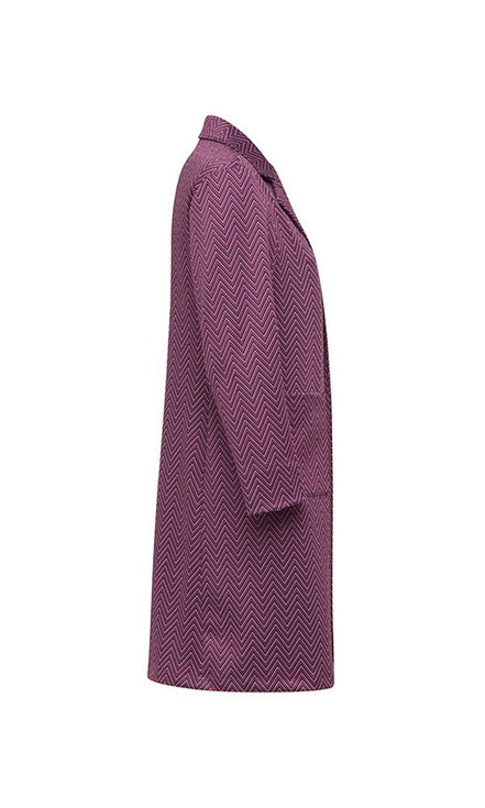 Procida Jacket in Purple Herringbone