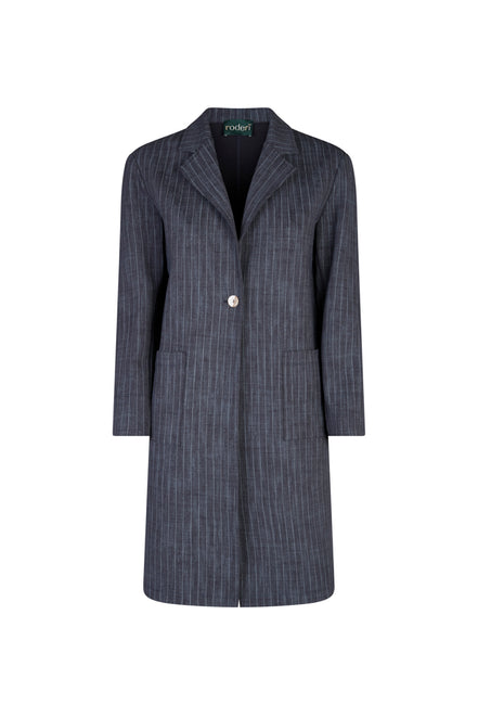 Procida Jacket in Washed Blue Pinstripe