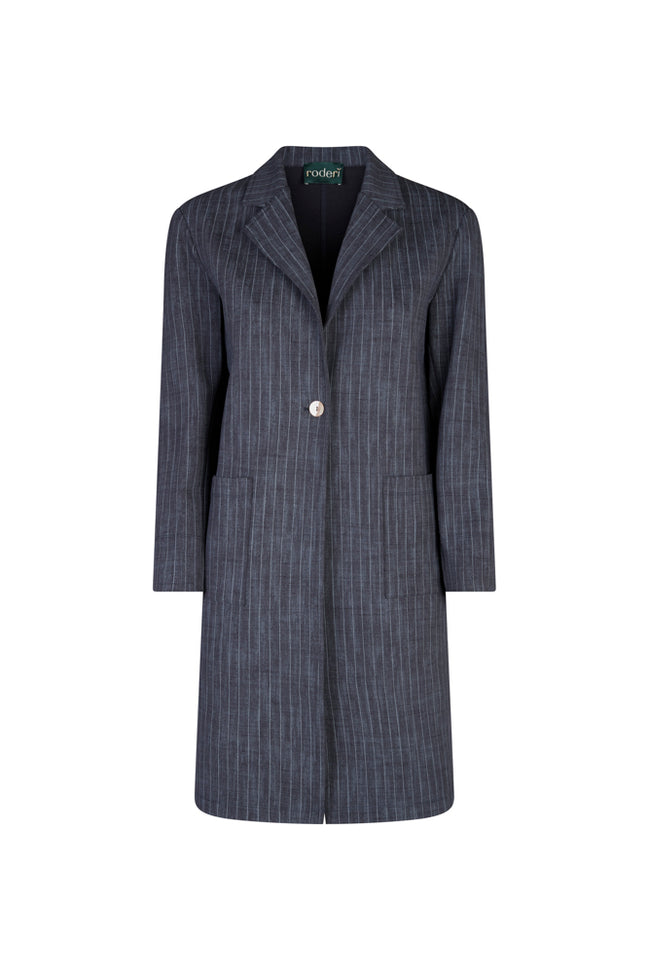 Procida Jacket in Washed Blue Pinstripe