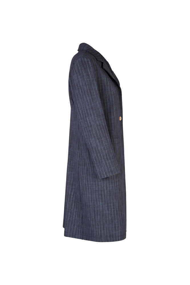 Procida Jacket in Washed Blue Pinstripe