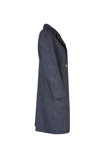 Procida Jacket in Washed Blue Pinstripe