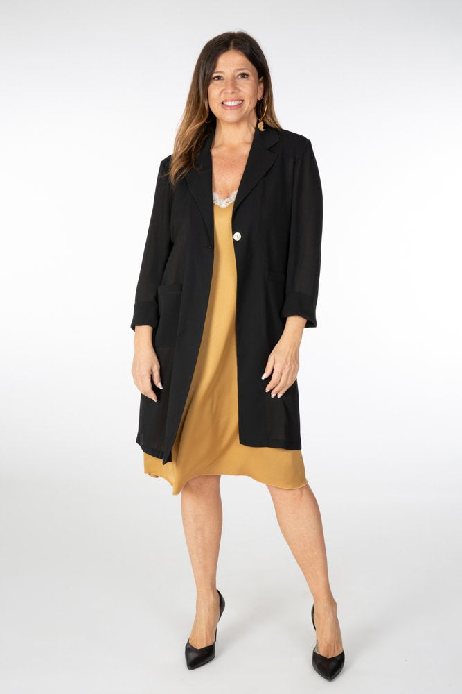 Procida Jacket in Black Technical Chiffon
