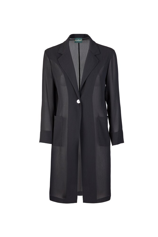 Procida Jacket in Black Technical Chiffon