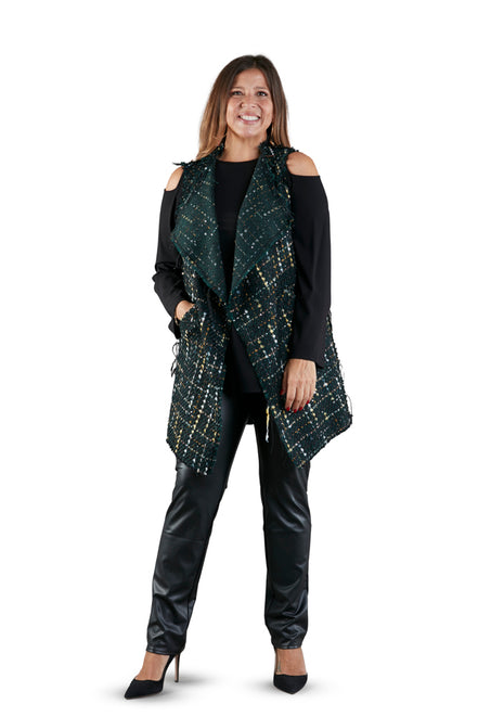 Gilet Barcelona bouclè verde