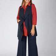 Gilet Barcelona crepe cady blu