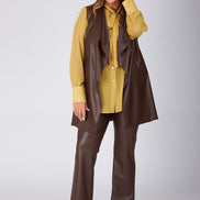 Gilet Barcelona ecopelle cioccolato