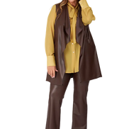 Gilet  Barcelona ecopelle cioccolato