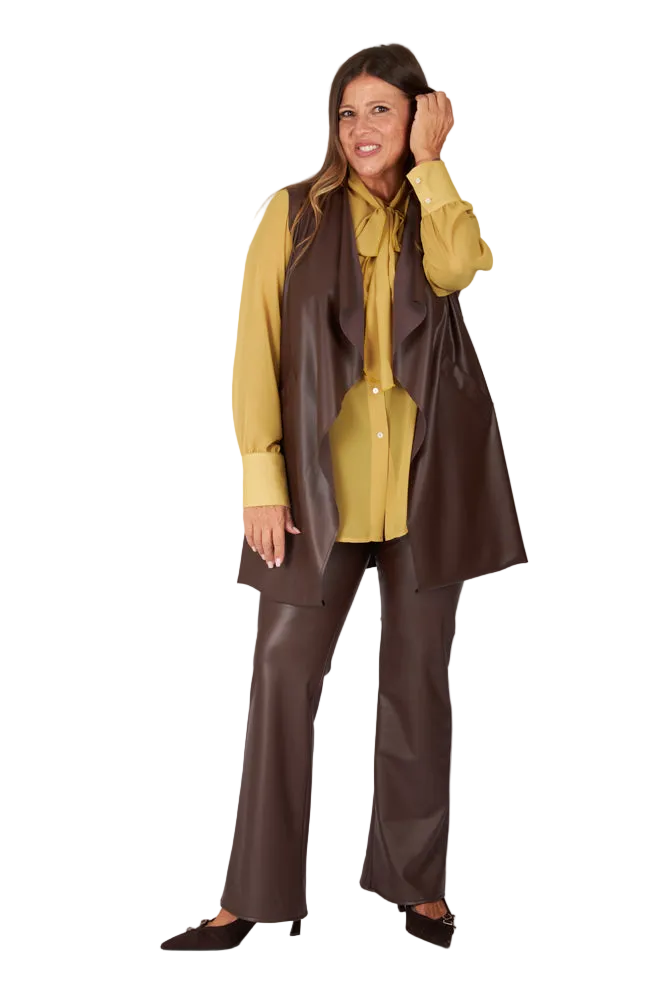 Gilet  Barcelona ecopelle cioccolato