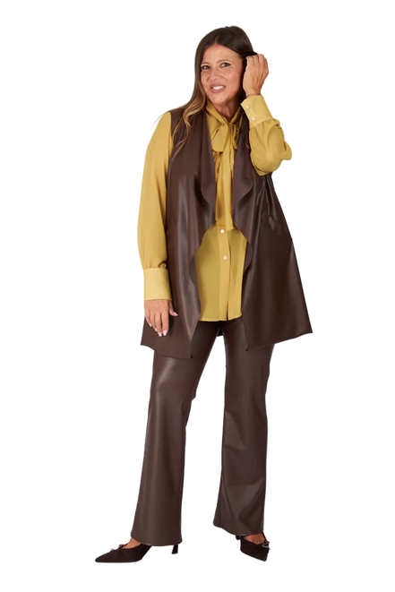 Gilet  Barcelona ecopelle cioccolato