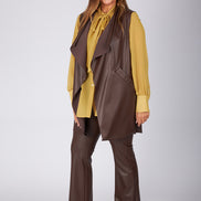 Gilet Barcelona ecopelle cioccolato