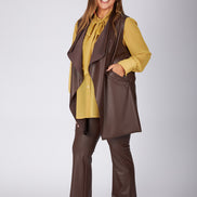 Gilet Barcelona ecopelle cioccolato