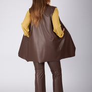 Gilet Barcelona ecopelle cioccolato
