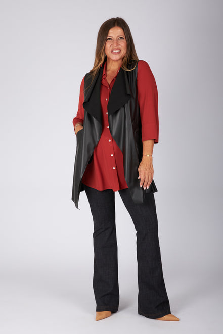 Gilet Barcelona ecopelle nera