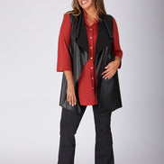 Gilet Barcelona ecopelle nera