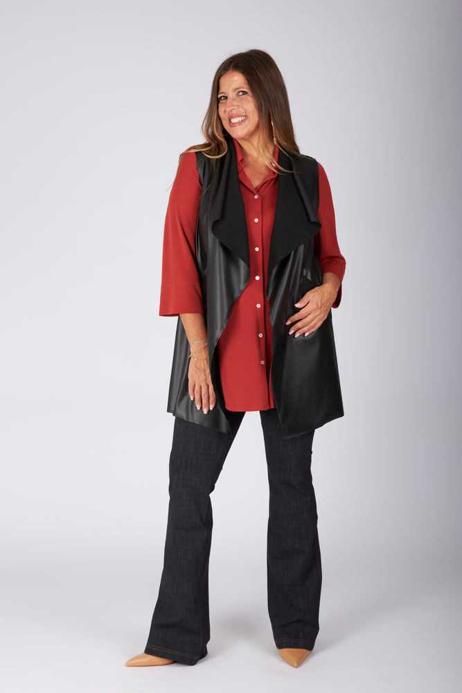 Gilet Barcelona ecopelle nera