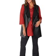 Gilet  Barcelona ecopelle nera