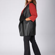 Gilet Barcelona ecopelle nera