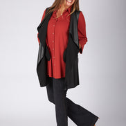 Gilet Barcelona ecopelle nera