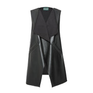 Gilet  Barcelona ecopelle nera