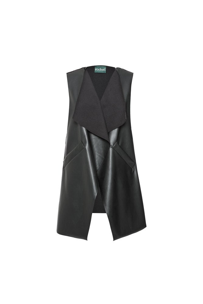 Gilet  Barcelona ecopelle nera
