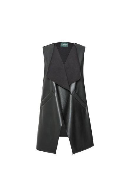 Gilet  Barcelona ecopelle nera