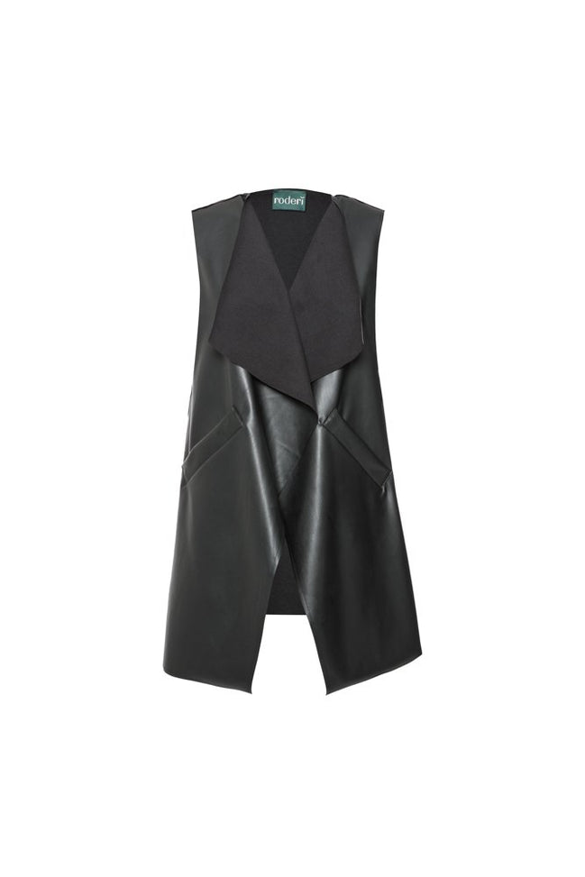 Gilet  Barcelona ecopelle nera