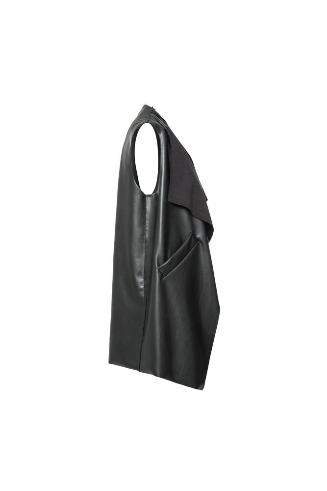 Gilet  Barcelona ecopelle nera