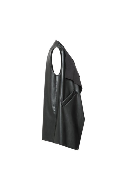 Gilet  Barcelona ecopelle nera
