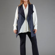 Gilet Barcelona gessato blu delavè
