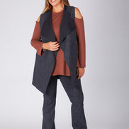 Gilet Barcelona in punto Milano blu delavè