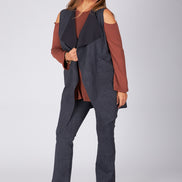 Gilet Barcelona in punto Milano blu delavè