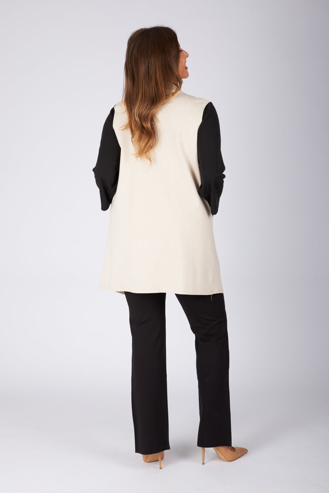 Gilet Barcelona punto milano avorio delavè